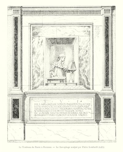 Danten hauta Ravennassa, Pietro Lombardin veistämä sarkofagi tekijältä Italian School