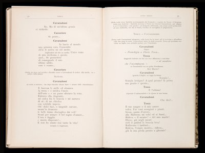 Giacomo Puccinin Toscan libretto, Ricordi Edition, Italia tekijältä Italian School