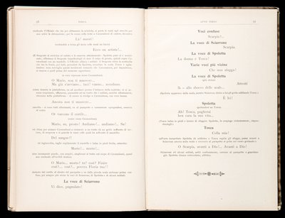 Giacomo Puccinin Toscan libretto, Ricordi Edition, Italia tekijältä Italian School