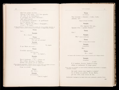 Giacomo Puccinin Toscan libretto, Ricordi Edition, Italia tekijältä Italian School