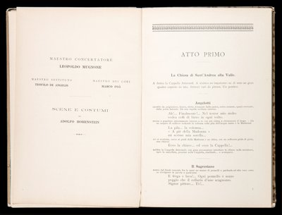 Giacomo Puccinin Toscan libretto, Ricordi Edition, Italia tekijältä Italian School