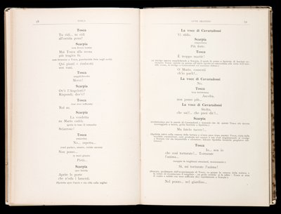 Giacomo Puccinin Toscan libretto, Edition Ricordi, Italia tekijältä Italian School