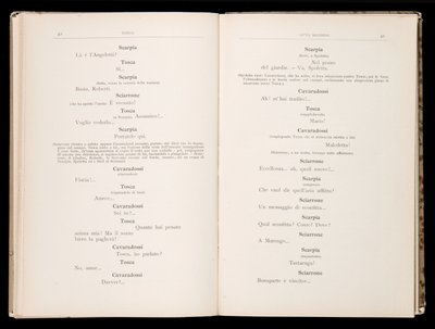 Giacomo Puccinin Toscan libretto, Edition Ricordi, Italia tekijältä Italian School