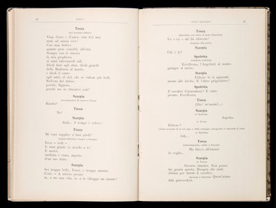 Giacomo Puccinin Toscan libretto, Edition Ricordi, Italia tekijältä Italian School