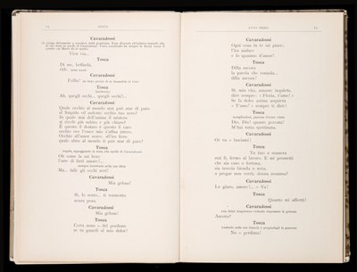 Giacomo Puccinin Toscan libretto, Edition Ricordi, Italia tekijältä Italian School