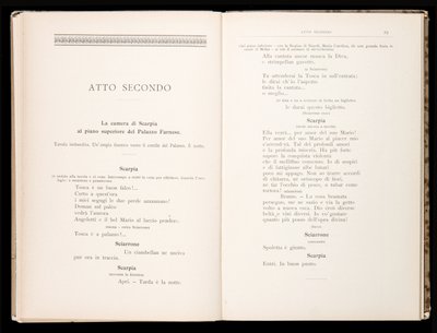 Giacomo Puccinin Toscan libretto, Ricordi Edition, Italia tekijältä Italian School