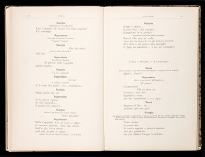 Giacomo Puccinin Toscan libretto, Ricordi Edition, Italia tekijältä Italian School