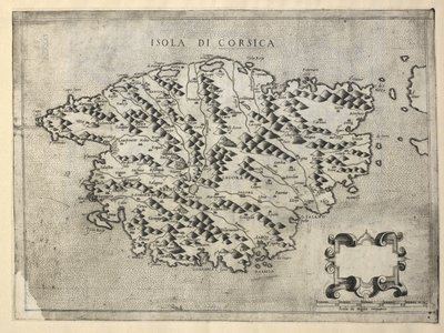 Korsikan kartta, Korsikan saari (kaiverrus) tekijältä Italian School