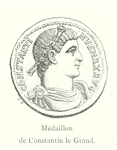 Konstantinus Suuren medaljonki (kaiverrus) tekijältä Italian School