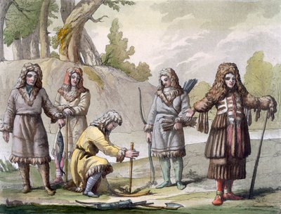 Kamtšatkan miehet, Kaukoidän Venäjä, noin 1820-30-luvut tekijältä Italian School