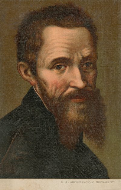 Michelangelo, italialainen taiteilija (kromoliitti) tekijältä Italian School