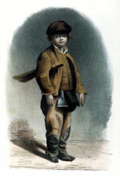 Milanolainen metier: savupiippu savupiippu. 1830 Locarnon kaiverrus. tekijältä Italian School