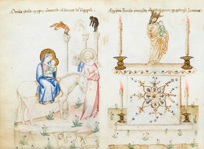 Ms 43-1950 fol.3v Lento Egyptiin, Speculum Humanae Salvationis tekijältä Italian School