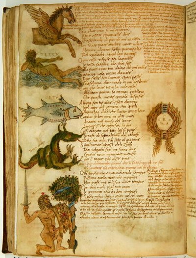 Ms Ital 483 P.4.7 f.159v Constellations, Fazio degli Ubertin (vellum) "Dittamondosta" tekijältä Italian School