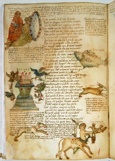 Ms Ital 483 P.4.7 f.162v Constellations, Fazio degli Ubertin (vellum) "Dittamondosta" tekijältä Italian School