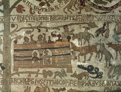 Nooan arkki, 1166 (mosaiikki) tekijältä Italian School