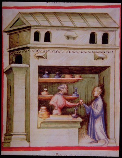 Nova 2644 fol.95r Etikkasiirappi, valmistaja Tacuinum Sanitatis tekijältä Italian School
