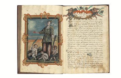 Carlo Camozzi di Bergamon (k.1712) kirjoittama, italian- ja latinankielinen, kuvitettu käsikirjoitus paperille, Venetsia, 1700-luvun alkupuolisko (muste ja väri paperille). tekijältä Italian School