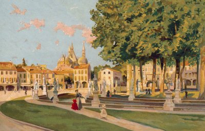 Padova / Padova: Emanuele, Prato della Valle (chromolitho). tekijältä Italian School