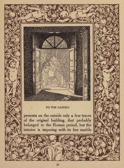 Sivu Taorminan San Domenico Palace -hotellin esitteestä (litografia). tekijältä Italian School