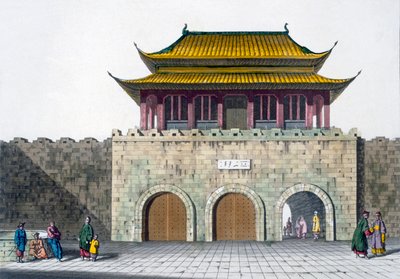 Nankingin pagoditornit, noin 1820-30-luvut tekijältä Italian School