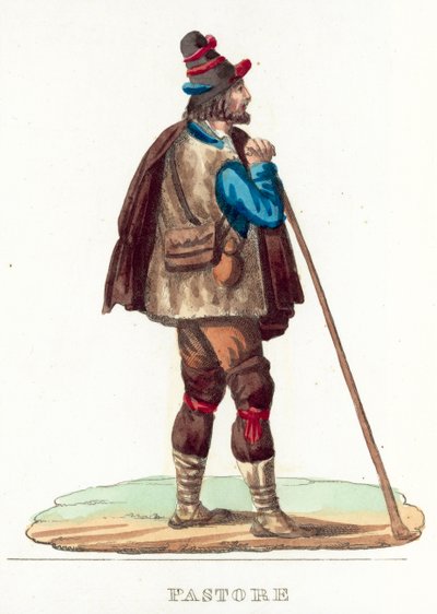 Pastore (värillinen kaiverrus) tekijältä Italian School
