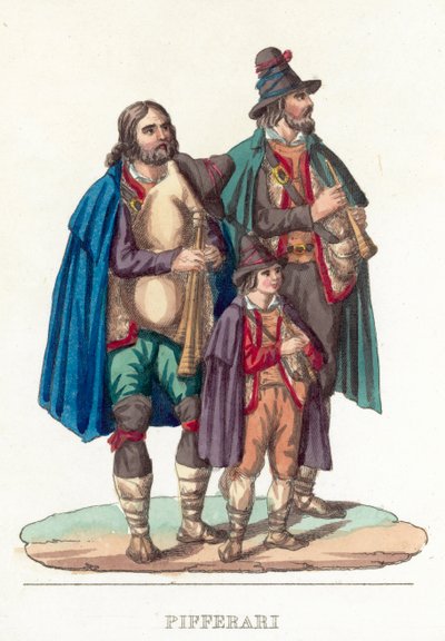 Pifferari (värillinen kaiverrus) tekijältä Italian School