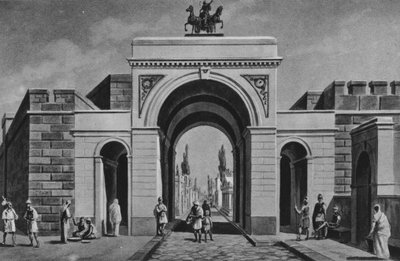 Pompeji: Porta Ercolana (litho) tekijältä Italian School