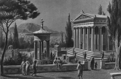 Pompei: Herkuleen temppeli (litho) tekijältä Italian School