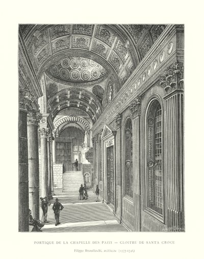 Pazzin kappelin portico, Santa Crocen luostari, Filippo Brunelleschi, arkkitehti tekijältä Italian School