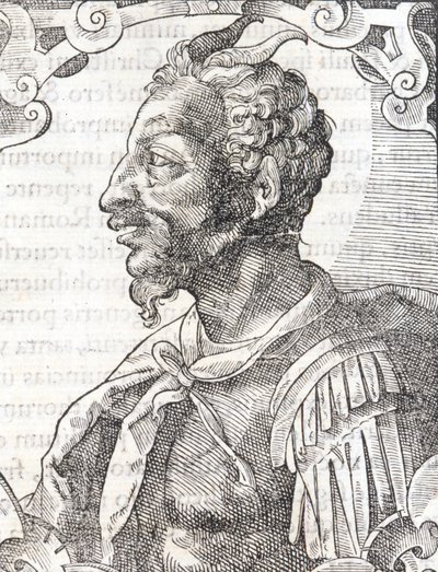 Attilan muotokuva Bernardino Corion teoksesta " Elogia Virorum Illustris ", Milano 1500-luku. tekijältä Italian School