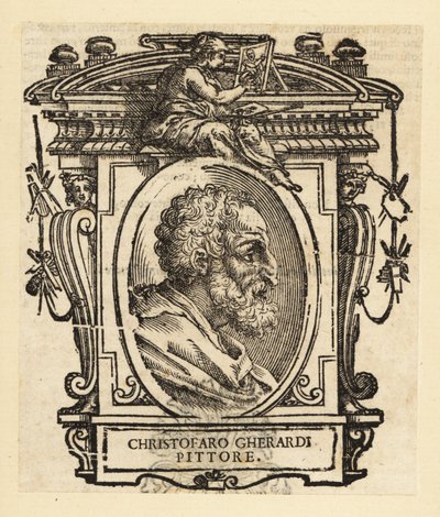 Muotokuva Cristofano Gherardista tai Cristoforo Gherardista, joka tunnetaan myös nimellä il Doceno, italialainen myöhäisrenessanssin tai manierismin taidemaalari, joka toimii pääasiassa Firenzessä ja Toscanassa tekijältä Italian School