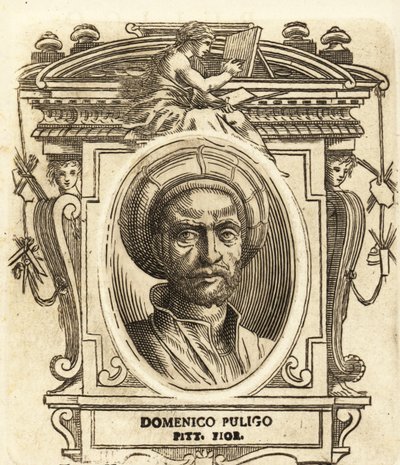 Firenzessä toimivan italialaisen renessanssin taidemaalarin Domenico Puligon muotokuva tekijältä Italian School