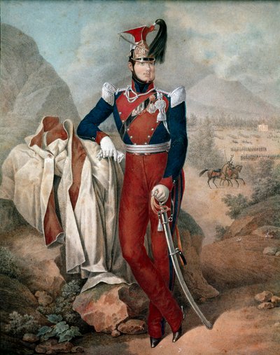 Kahden Sisilian kuninkaan Ferdinand II (Ferdinando Carlo) (1810-1859) muotokuva Anonyymi akvarelli. 1800-luvun Museo Nazionale di San Martino Napoli tekijältä Italian School