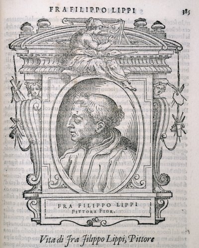 Fra Filippo Lipin (n. 1406-69) muotokuva Vasaris Lives of the Artists -sarjasta, julkaistu ensimmäisen kerran 1550 tekijältä Italian School