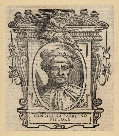 Gentile da Fabrianon muotokuva, italialainen taidemaalari, kansainvälinen goottilainen tyyli, noin 1370-1427 tekijältä Italian School