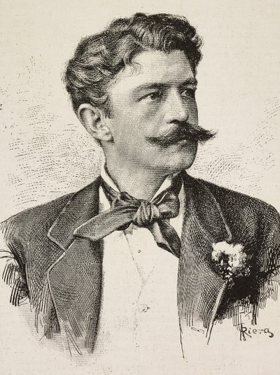 Herbert von Bismarckin (1849-1904), saksalaisen poliitikon muotokuva, kaiverrus Riera Vianello Brothersin valokuvasta, L