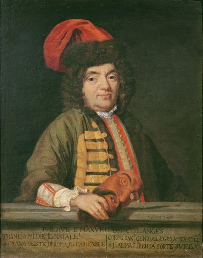 Muotokuva Philippe Emmanuel de Coulangesista karnevaaliin pukeutuneena, 1690 tekijältä Italian School