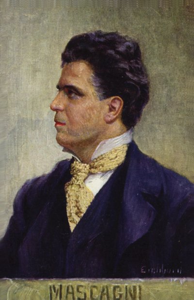 Pietro Mascagnin muotokuva (värilitra) tekijältä Italian School