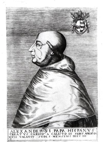 Paavi Aleksanteri VI:n (1492-1503) muotokuva 1500-1600-luvulla tekijältä Italian School