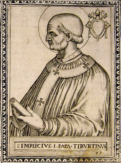 Paavi Simpliciuksen muotokuva, n. 1760 (kaiverrus) tekijältä Italian School