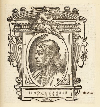 Simone Martinin muotokuva, italialainen taidemaalari, syntynyt Sienassa, noin 1284-1344 tekijältä Italian School