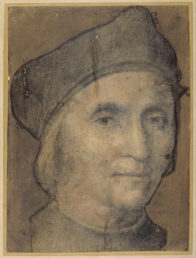 Prelaatin muotokuva, n. 1510 (mustan ja ruusunväriset liidut) tekijältä Italian School