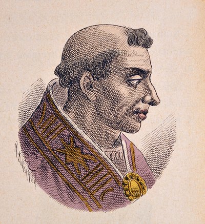 Paavi Hadrianus II:n muotokuva (867-872) tekijältä Italian School
