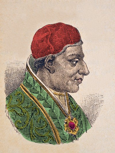 Paavi Adrien Ierin muotokuva (Adrianus I tai Hadrianus tai Adriano tai Hadrianus) (772-795) tekijältä Italian School