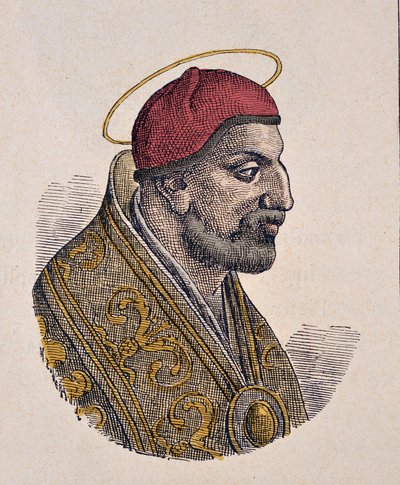 Paavi Benoit II:n muotokuva (Benedictus tai Benedetto tai Benedictus) (684-685) tekijältä Italian School