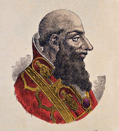 Muotokuva paavi Etienne IV:stä (Stephen, Stefano tai Stephanus) (885-891) tekijältä Italian School