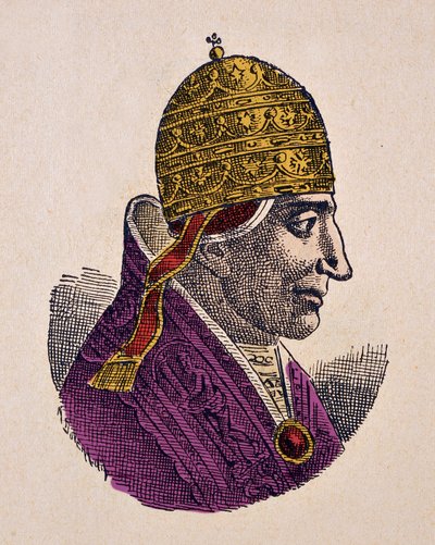 Muotokuva paavi Etienne IX:stä (Saint Etienne) (Stephen, Stefano tai Stephanus) (1057-1058) tekijältä Italian School