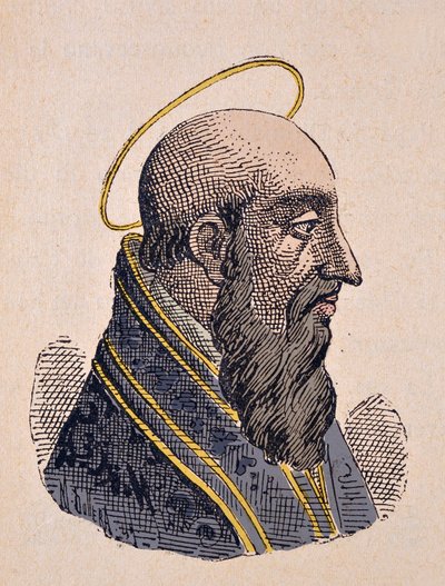Paavi Felix Ier (Felice I) muotokuva (269-274) tekijältä Italian School