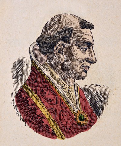 Paavi Leon VI (Leo tai Leone) muotokuva (928-929) tekijältä Italian School